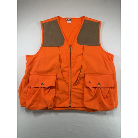 10X Hunting Vest 2XL Blaze Orange USA Made Shooting Vest Game Pockets - Picture 1 of 9